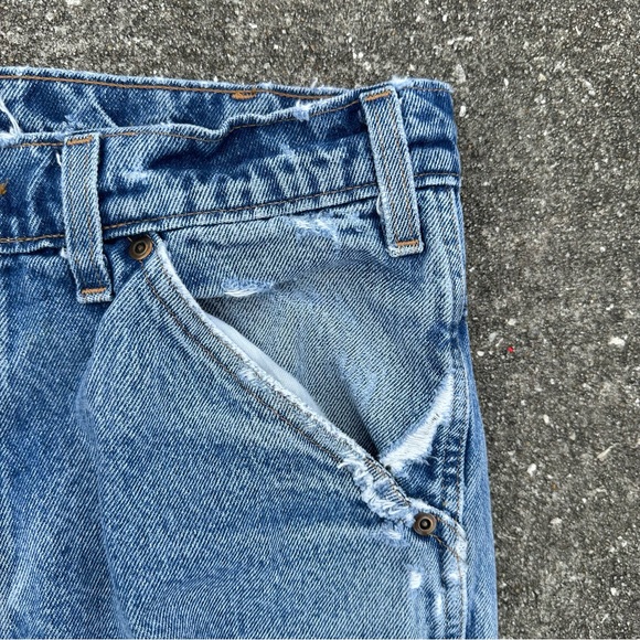 Vintage Wild Ass Men Carpenter Jeans Straight Blue Leg Pockets Log Workmen Retro - Picture 6 of 14